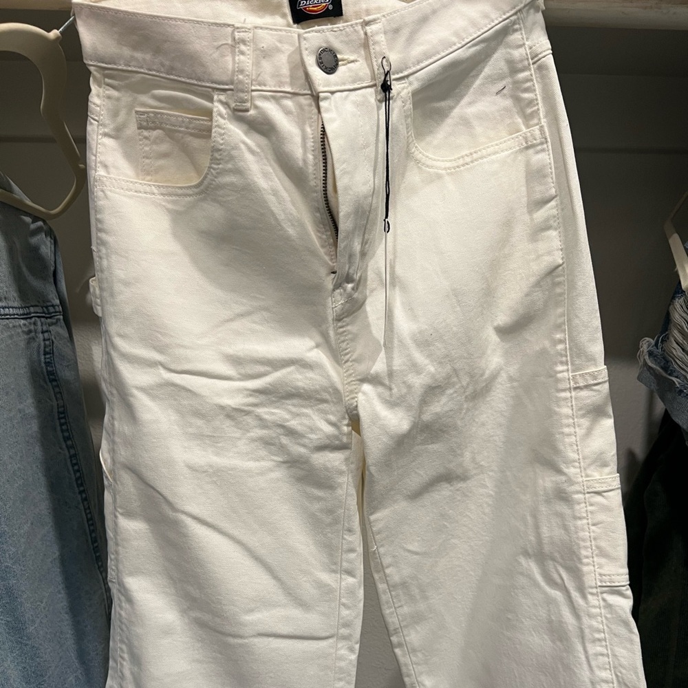 Cream High Waisted Dickies Cargo Pants Women